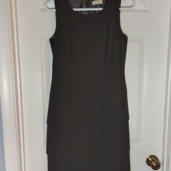 Calvin Klein women's dress size 4 black sleeveless drop waist layered bottom - Picture 1 of 8
